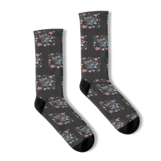 Disney Lilo Amp Stitch Floral Stitch Coconut Por Socks