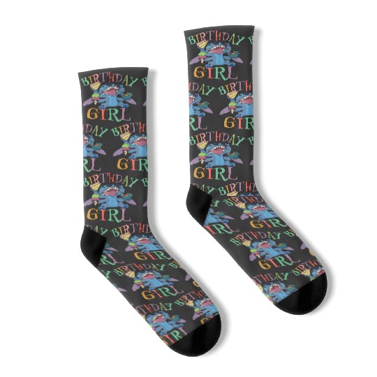 Disney Lilo Stitch Birthday Girl Retro Snacking Stitch Gifts Trends Socks