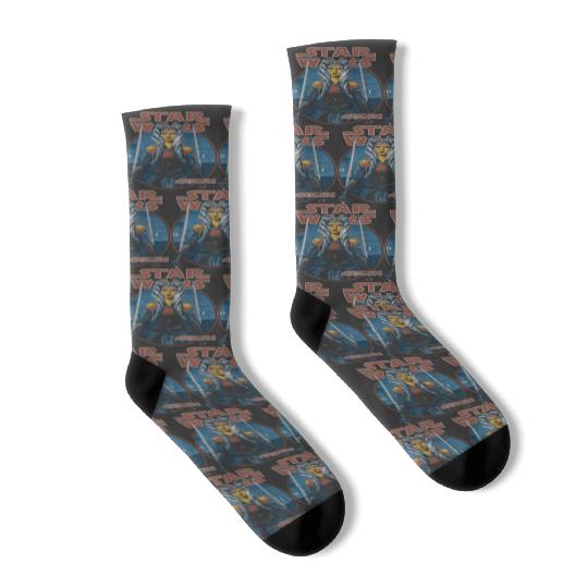 Stars Wars Classic Ahsoka Tano Twin Sabers Vintage disneys Socks