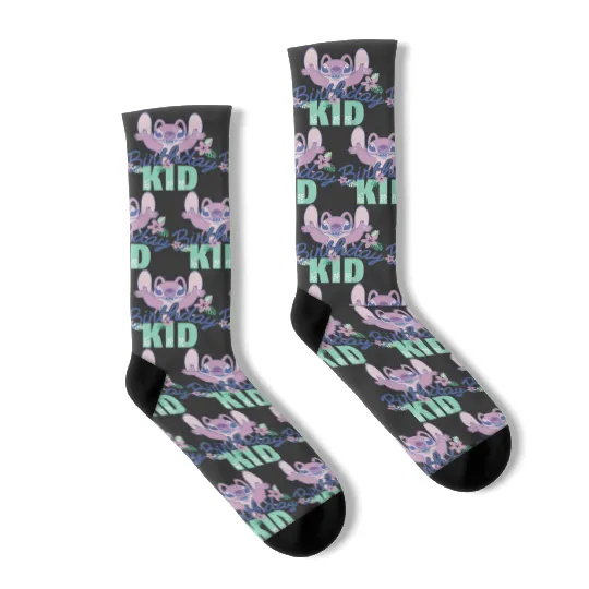 Kids disneys Lilo Stitch Birthday Kid Retro Angel Floral Youth Socks