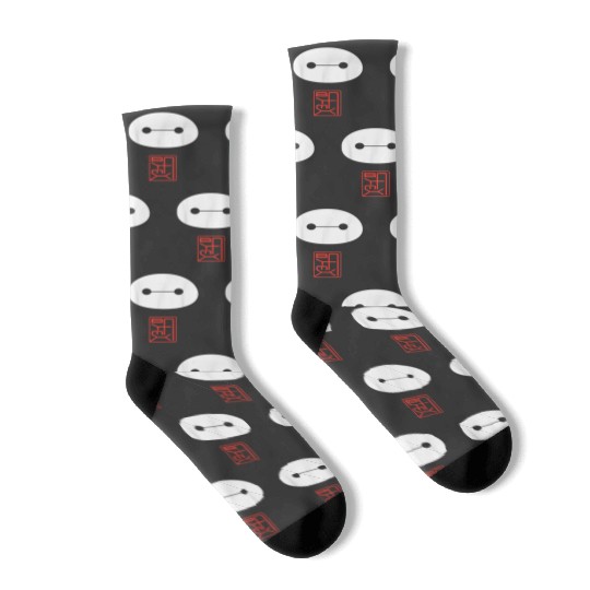 Disney Big Hero 6 Baymax Face Kanji Poster Socks