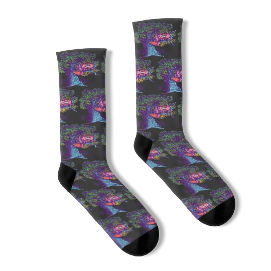 disneys Alice In Wonderland Cheshire Cat Modern Storybook Socks