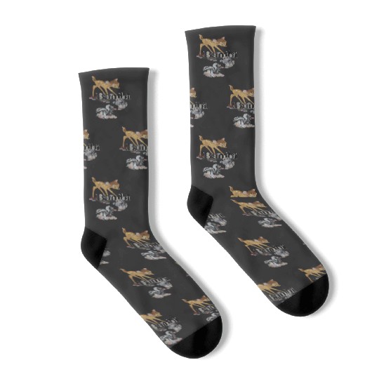 Disney Bambi Classic Group Shot Title Logo Socks