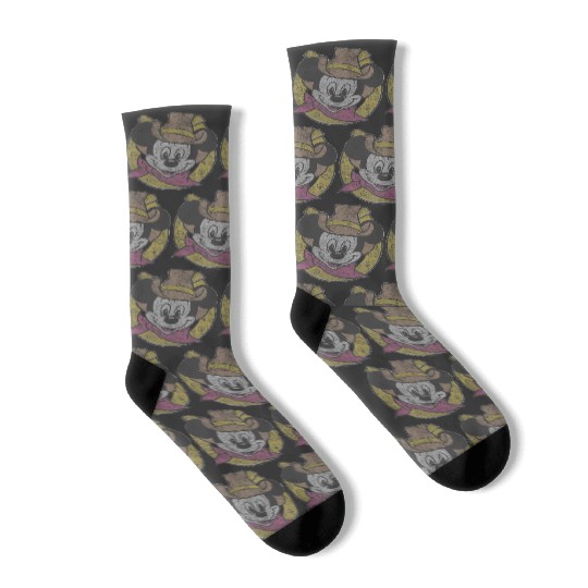 disneys Mickey Cowboy Classic Horseshoe Hat Socks