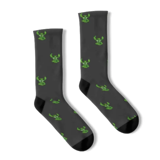 Disney Lilo Stitch St Patricks Day Stitch Clover Fill Socks