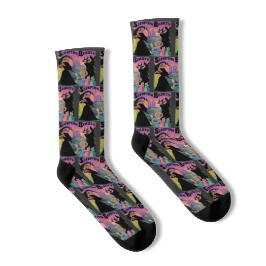 Disney Sleeping Beauty Aurora Maleficent Poster Socks