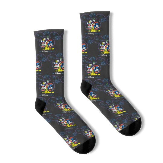 Disneyss Mickey And Friends Fireworks Our Disneyss Family Trip Socks