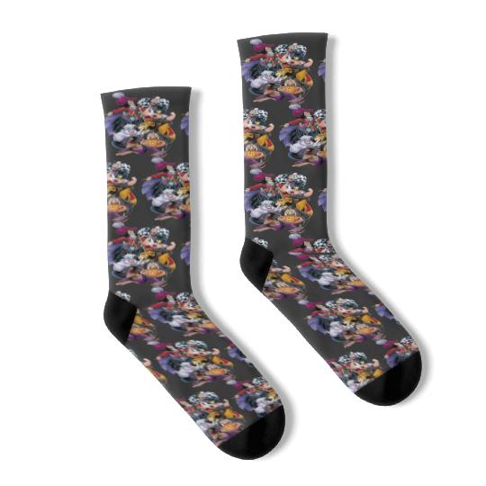 Disney Villains Classic Epic Group Shot Big Chest Portrait Socks