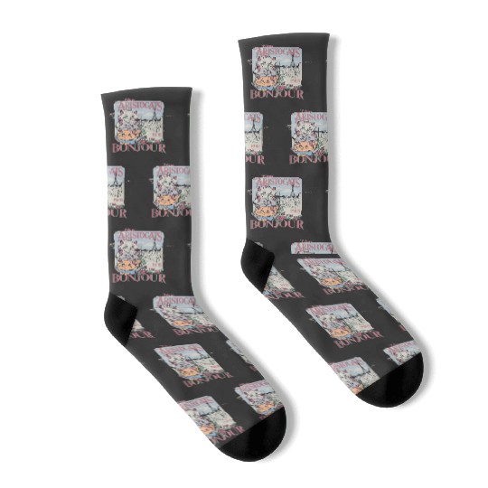 Disney The Aristocats Bonjour Paris Since 1979 Vintage Ad Socks