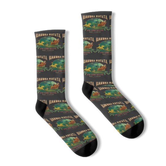 Disney Lion King Hakuna Matata Motto Simba Timon Pumbaa Socks