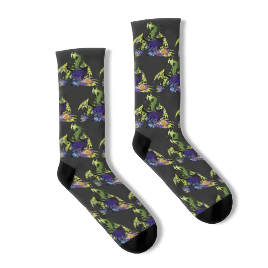 Disney Sleeping Beauty Maleficent Dragon Silhouette Socks