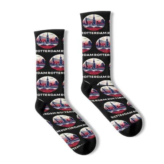 Rotterdam Skyline A Modern City s Artistic View Socks