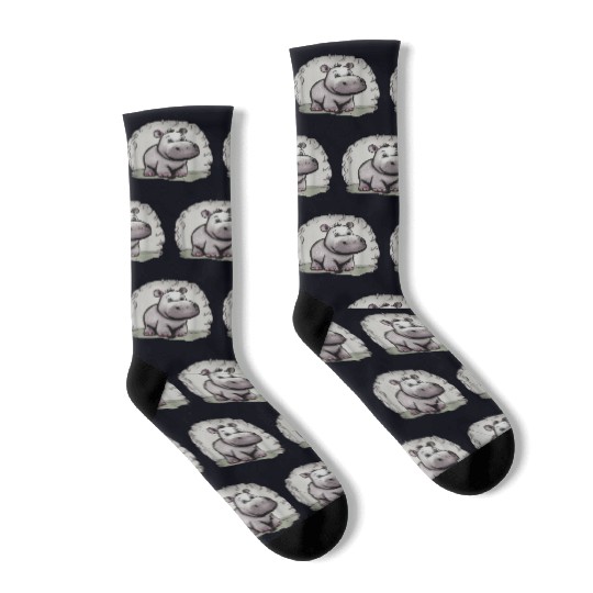 Cute hippo Socks