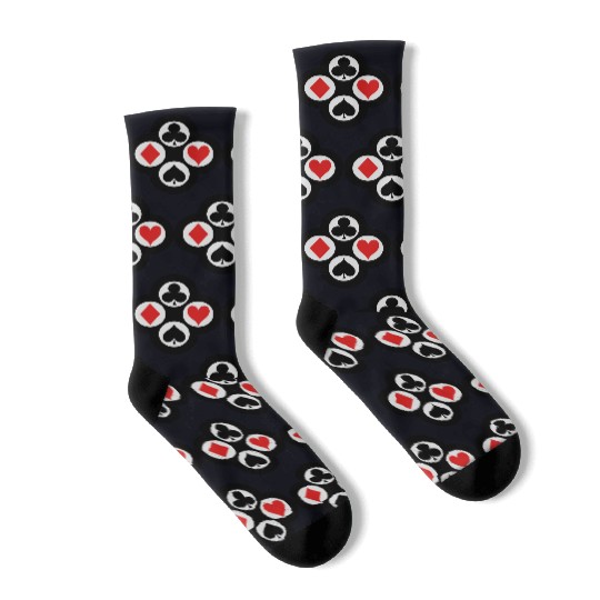 Poker Suits Circle Vector Socks