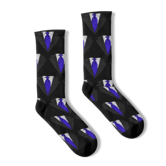 Suit and Neck Tie Real Blue Socks