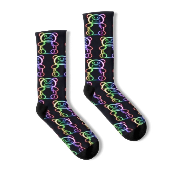 Neon Rainbow Gummy Bear Socks
