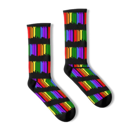 Milwaukee Wisconsin Rainbow LGBT Gay Pride Socks