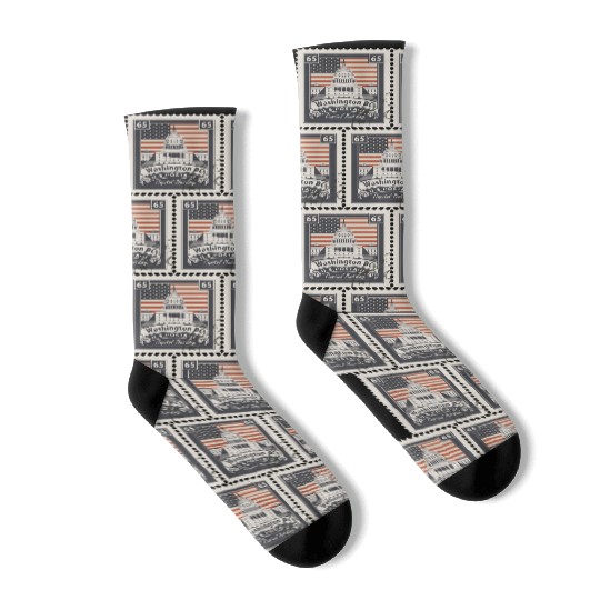 Countries Flags stamp Socks