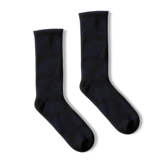 Number 7 seven college style font Socks