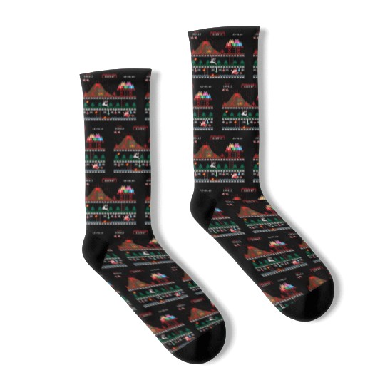 Santa vs Krampus: Merry 8-bit Christmas Socks