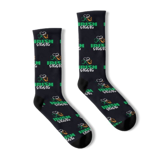 Irish Nana Shamrock Clover - Cute Irish Socks