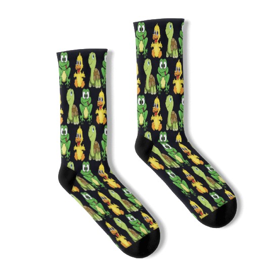 Frog Ducklings Duck Turtle Socks