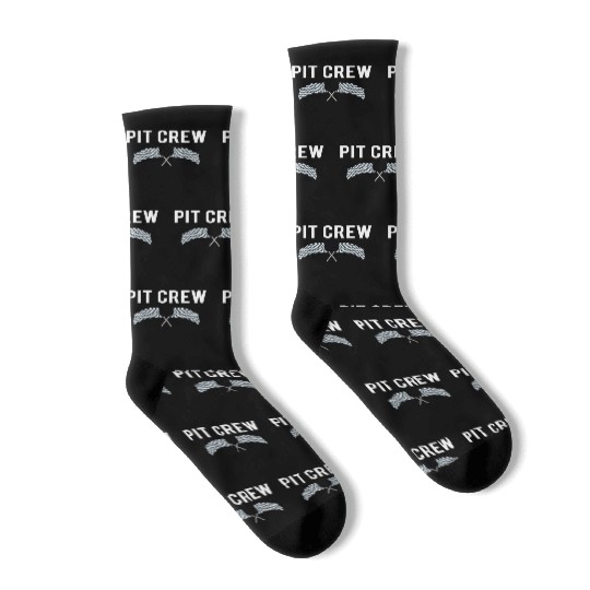 Pit Crew Car Enthusiast Race Track or Drag Strip Design Socks