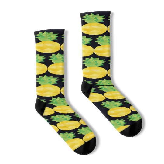 pineapple, pine apple, triangle, food Socks