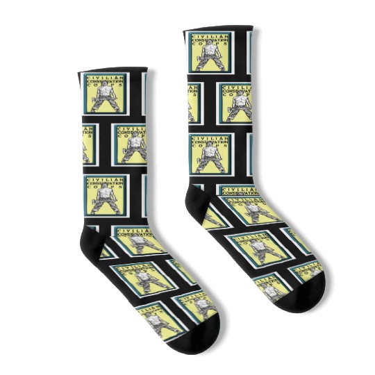 Civilian Conservation Corps Socks Woodman ship 1940s CCC Gift Socks