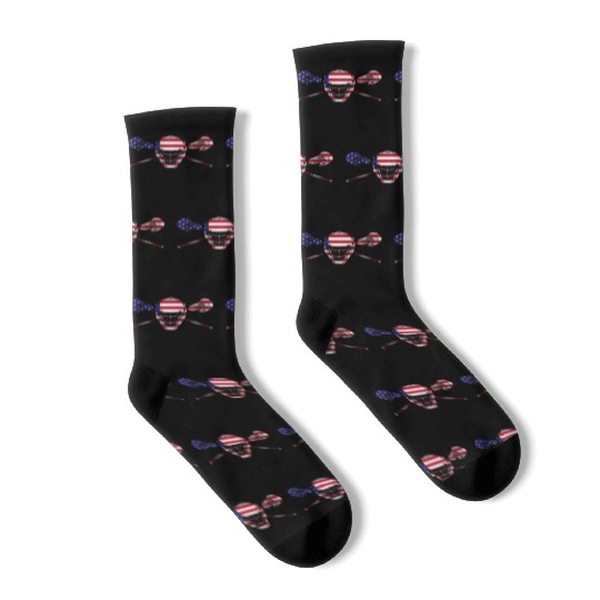 American Flag Lacrosse - Lacrosse Mask Gift Socks