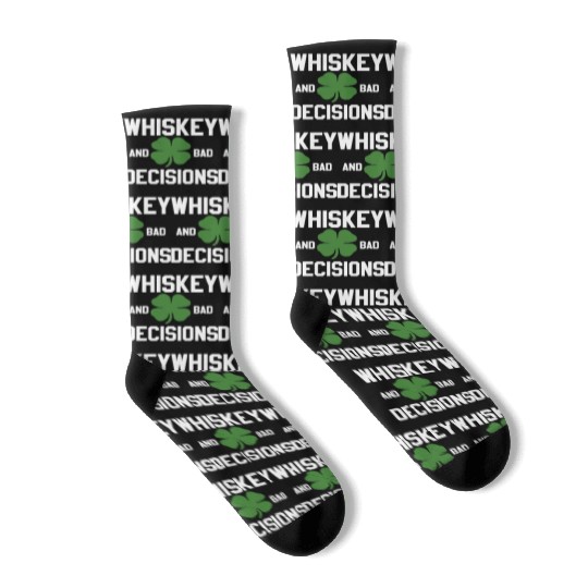 Ireland Whiskey St Patricks Day Socks