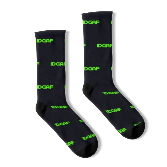 IDGAF (LIME GREEN PRINT) Socks