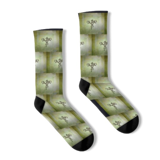 Awesome chinese dragon green colors Socks
