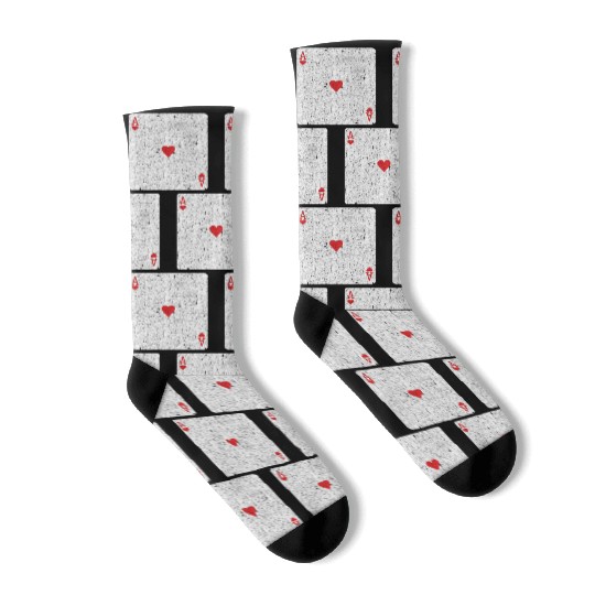 ace of hearts playing card Socks