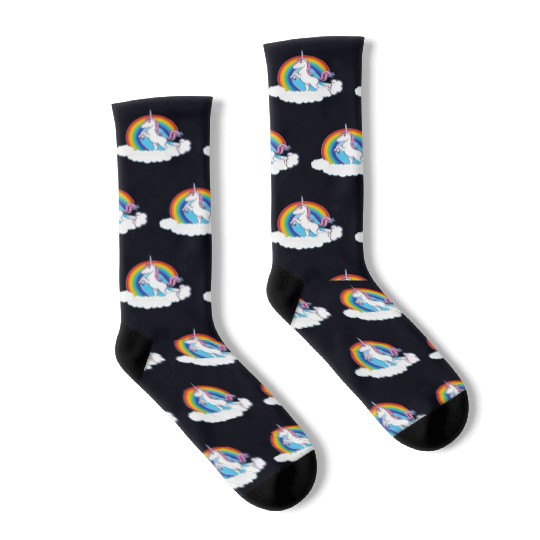 Rainbow Unicorn Love Socks