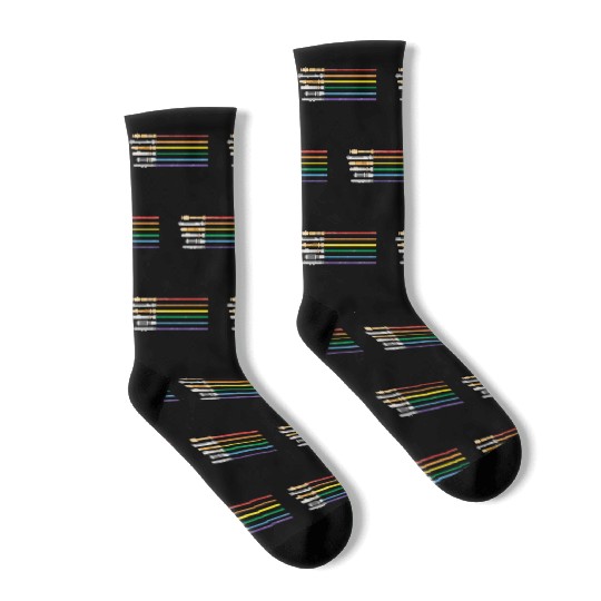 Lightsaber Rainbow Gay Pride Lesbian LGBT Socks