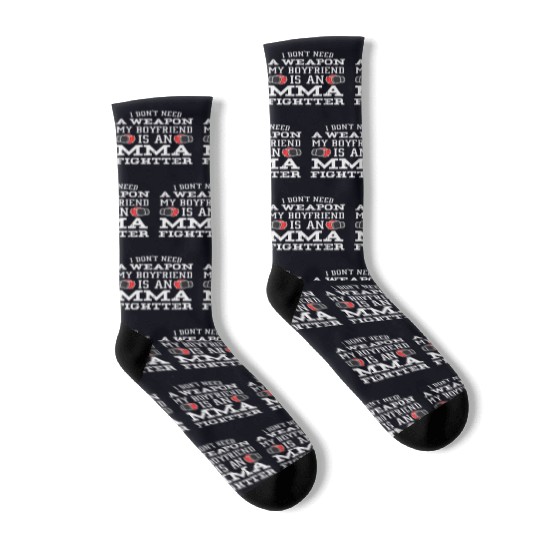 MMA Girlfriend Boyfriend Is Fighter Pride Socks
