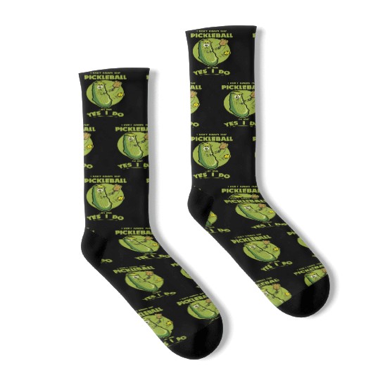 Pickle Pickleball Play - Funny Player Pickle Ball Socks