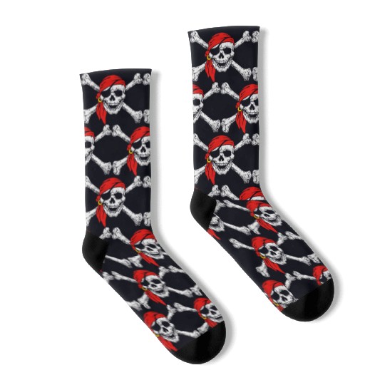 Pirate Skull Crossbones Socks