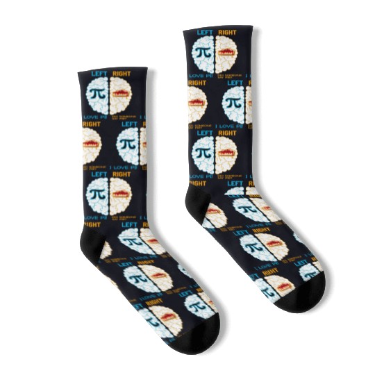 I love Pi / Math icon / Pi / Pie / Math nerd Socks
