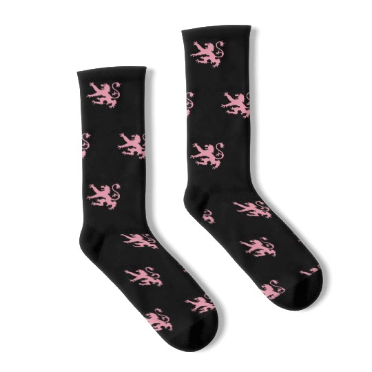 Cute Scottish rampant lion light pink Socks