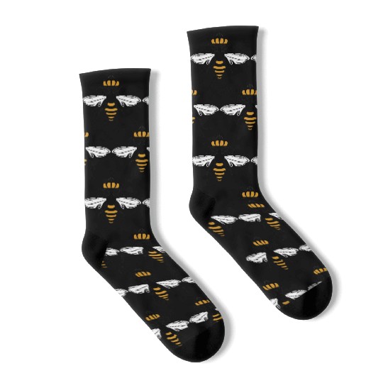 Queen Bee with Crown Motif Socks