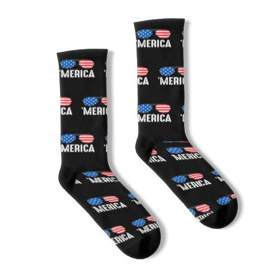 4th of July Merica Socks USA American Pride