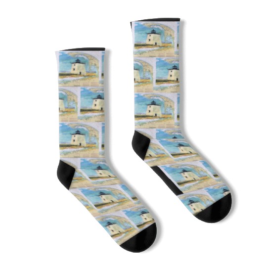 Long Point Light House Ptown Cape Cod Socks
