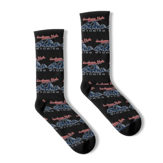 Jackson Hole Wyoming Socks Vintage City Retro Tshi