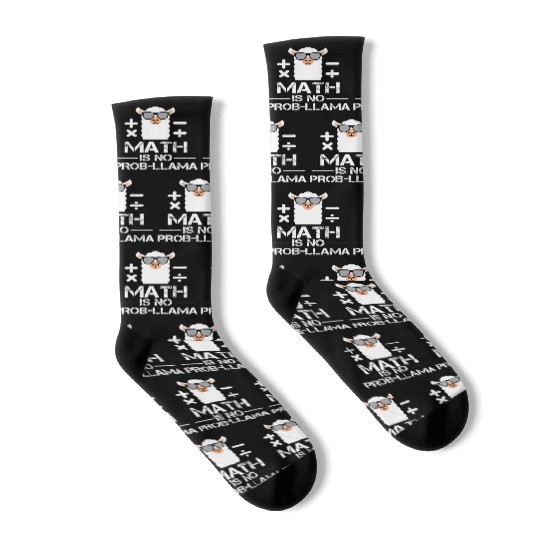 Math is no prob-llama Back to school Llama Socks