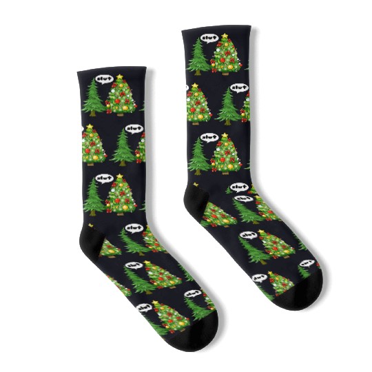 Funny Christmas Tree Slut Socks