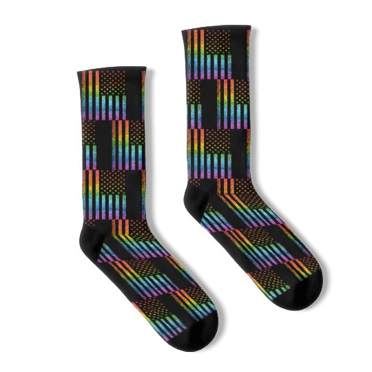 Vintage LGBT Pride American Flag Gay Pride Socks