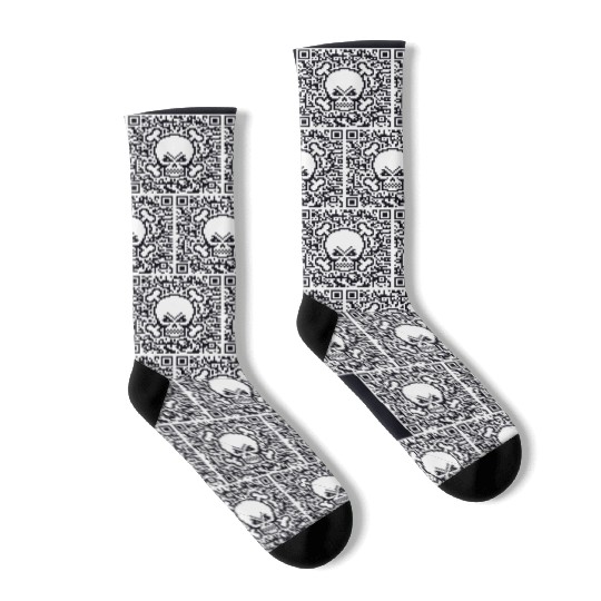 Skull And Crossbones (Quick Response Code / NEG) Socks