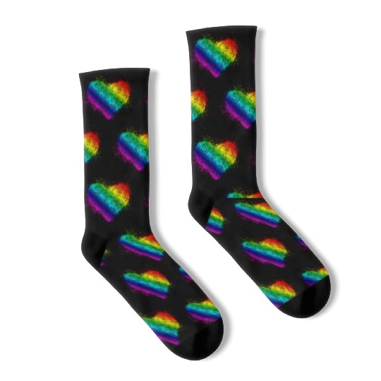 Rainbow Heart Vintage <3 Socks